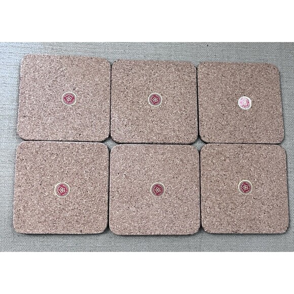 6pc Pimpernel Christmas Cork Back Coasters Set Snowman Angel Deer Santa Cat - Picture 7 of 7